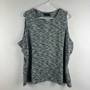NWT LANE BRYANT Womens Tank top KNIT round-neck‎ Blues/grays - 22/24